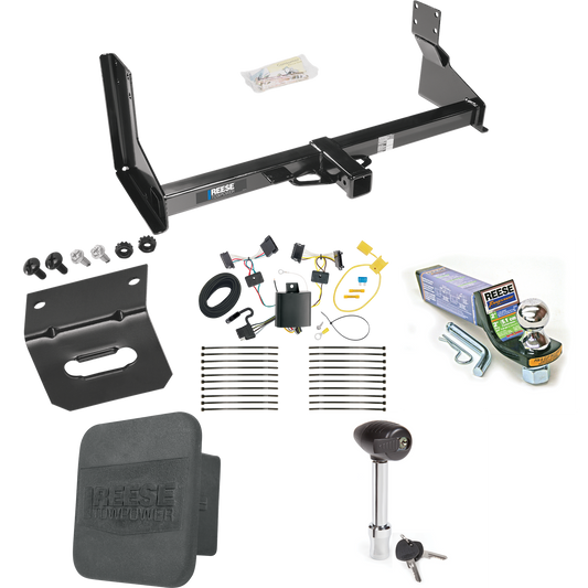 Fits 2007-2013 Freightliner Sprinter 3500 Trailer Hitch Tow PKG w/ 4-Flat Wiring + Starter Kit Ball Mount w/ 2" Drop & 1-7/8" Ball + Wiring Bracket + Hitch Lock + Hitch Cover (For w/Factory Step Bumper Excluding Models w/30-3/8” Frame Width Models) B