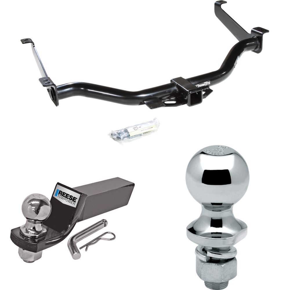 Fits 2004-2015 Nissan Titan Trailer Hitch Tow PKG w/ Starter Kit Ball Mount w/ 2" Drop & 2" Ball + 1-7/8" Ball By Draw-Tite