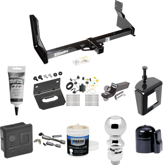 Fits 2007-2013 Freightliner Sprinter 2500 Trailer Hitch Tow PKG w/ 4-Flat Wiring + Starter Kit Ball Mount w/ 2" Drop & 2" Ball + 2-5/16" Ball + Wiring Bracket + Dual Hitch & Coupler Locks + Hitch Cover + Wiring Tester + Ball Lube +Electric Grease + B