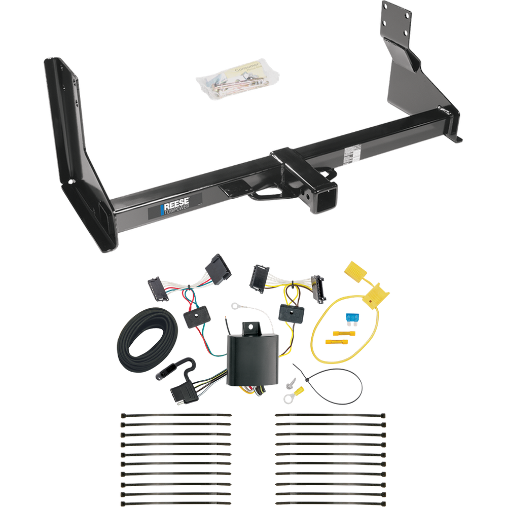 Fits 2007-2013 Mercedes-Benz Sprinter Trailer Hitch Tow PKG w/ 4-Flat Wiring Harness (For w/Factory Step Bumper Excluding Models w/30-3/8” Frame Width Models) By Reese Towpower