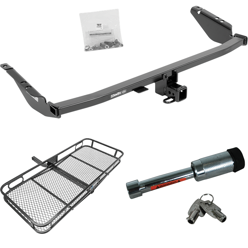 Fits 2015-2020 Toyota Sienna Trailer Hitch Tow PKG w/ 60" x 24" Cargo Carrier + Hitch Lock (Excludes: SE Models) By Draw-Tite