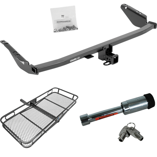 Fits 2015-2020 Toyota Sienna Trailer Hitch Tow PKG w/ 60" x 24" Cargo Carrier + Hitch Lock (Excludes: SE Models) By Draw-Tite