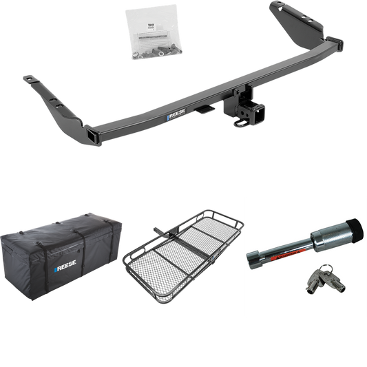 Fits 2011-2014 Toyota Sienna Trailer Hitch Tow PKG w/ 60" x 24" Cargo Carrier + Cargo Bag + Hitch Lock By Reese Towpower