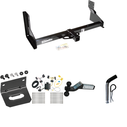 Fits 2010-2013 Mercedes-Benz Sprinter 2500 Trailer Hitch Tow PKG w/ 4-Flat Wiring Harness + Dual Ball Ball Mount 2" & 2-5/16" Trailer Balls + Pin/Clip +  Wiring Bracket (For w/Factory Step Bumper Excluding Models w/30-3/8” Frame Width Models) By Draw