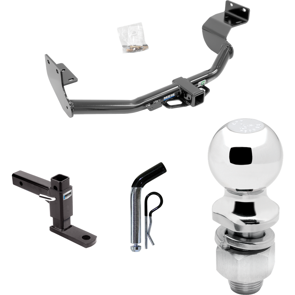 Fits 2014-2015 KIA Sorento Trailer Hitch Tow PKG w/ Adjustable Drop Rise Ball Mount + Pin/Clip + 2" Ball (For w/V6 Engine Models) By Reese Towpower