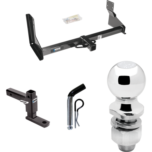 Fits 2007-2009 Dodge Sprinter 2500 Trailer Hitch Tow PKG w/ Adjustable Drop Rise Ball Mount + Pin/Clip + 2" Ball (For w/Factory Step Bumper Excluding Models w/30-3/8” Frame Width Models) By Reese Towpower