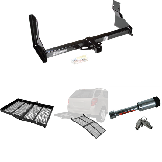 Fits 2007-2009 Dodge Sprinter 3500 Trailer Hitch Tow PKG w/ Cargo Carrier + Bi-Fold Ramp + Hitch Lock (For w/Factory Step Bumper Excluding Models w/30-3/8” Frame Width Models) By Draw-Tite