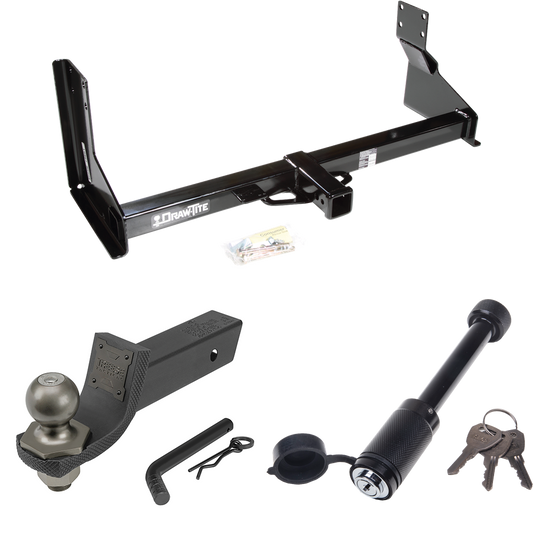 Fits 2010-2013 Mercedes-Benz Sprinter 3500 Trailer Hitch Tow PKG + Interlock Tactical Starter Kit w/ 2" Drop & 2" Ball + Tactical Dogbone Lock (For w/Factory Step Bumper Excluding Models w/30-3/8” Frame Width Models) By Draw-Tite