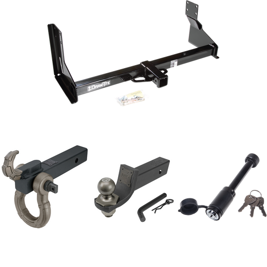 Fits 2007-2013 Freightliner Sprinter 3500 Trailer Hitch Tow PKG + Interlock Tactical Starter Kit w/ 2" Drop & 2" Ball + Tactical Hook & Shackle Mount + Tactical Dogbone Lock (For w/Factory Step Bumper Excluding Models w/30-3/8” Frame Width Models) By