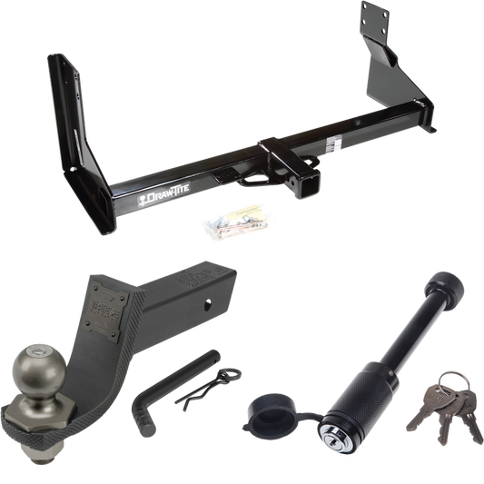 Fits 2010-2013 Mercedes-Benz Sprinter 3500 Trailer Hitch Tow PKG + Interlock Tactical Starter Kit w/ 3-1/4" Drop & 2" Ball + Tactical Dogbone Lock (For w/Factory Step Bumper Excluding Models w/30-3/8” Frame Width Models) By Draw-Tite