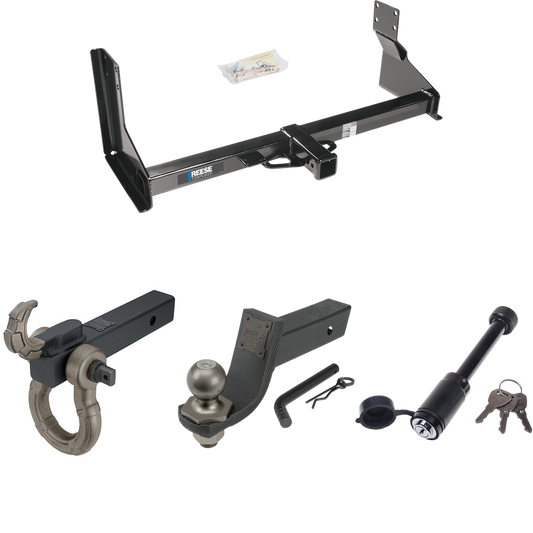 Fits 2010-2013 Mercedes-Benz Sprinter 2500 Trailer Hitch Tow PKG + Interlock Tactical Starter Kit w/ 3-1/4" Drop & 2" Ball + Tactical Hook & Shackle Mount + Tactical Dogbone Lock (For w/Factory Step Bumper Excluding Models w/30-3/8” Frame Width Model