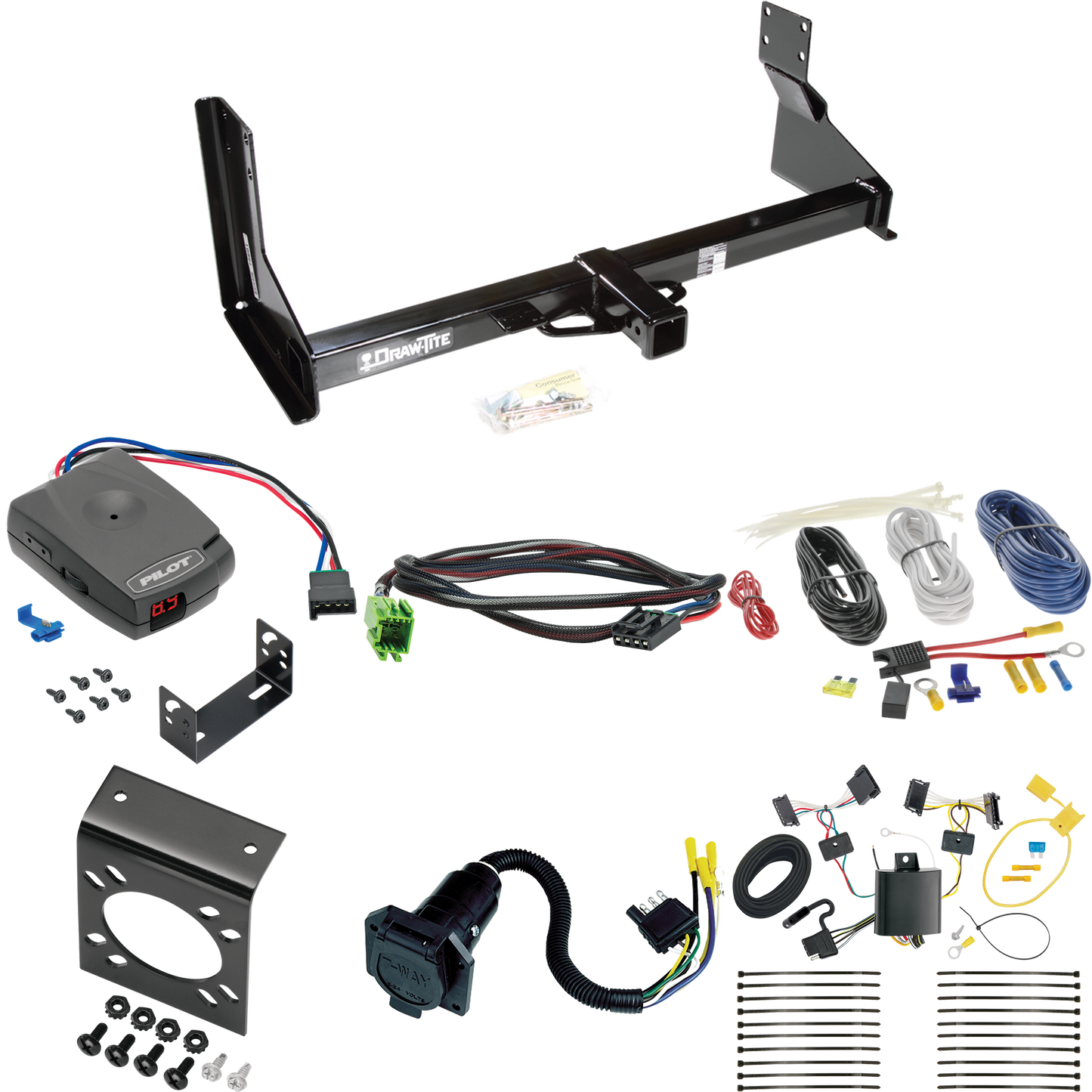 Fits 2007-2013 Freightliner Sprinter 2500 Trailer Hitch Tow PKG w/ Pro Series Pilot Brake Control + Plug & Play BC Adapter + 7-Way RV Wiring (For w/Factory Step Bumper Excluding Models w/30-3/8” Frame Width Models) By Draw-Tite