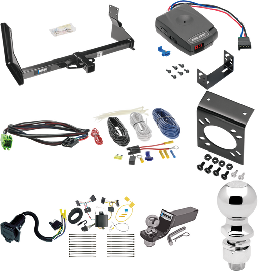 Fits 2007-2013 Freightliner Sprinter 3500 Trailer Hitch Tow PKG w/ Pro Series Pilot Brake Control + Plug & Play BC Adapter + 7-Way RV Wiring + 2" & 2-5/16" Ball & Drop Mount (For w/Factory Step Bumper Excluding Models w/30-3/8” Frame Width Models) By