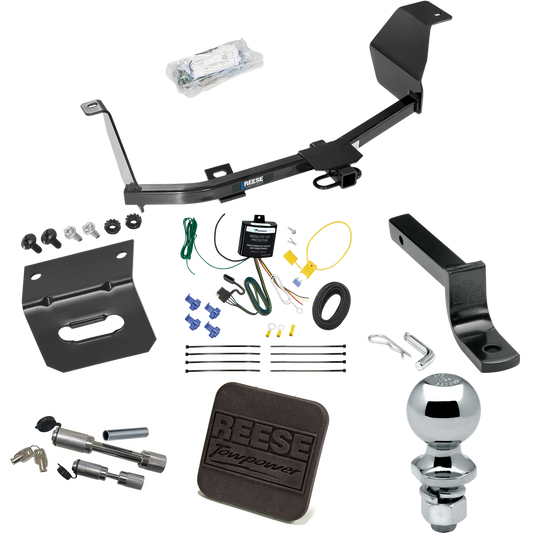 Fits 2012-2021 Nissan Versa Trailer Hitch Tow PKG w/ 4-Flat Wiring Harness + Draw-Bar + 2" Ball + Wiring Bracket + Hitch Cover + Dual Hitch & Coupler Locks (For Sedan Models) By Reese Towpower