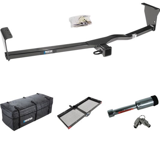 Fits 2010-2012 Hyundai Santa Fe Trailer Hitch Tow PKG w/ 48" x 20" Cargo Carrier + Cargo Bag + Hitch Lock By Reese Towpower