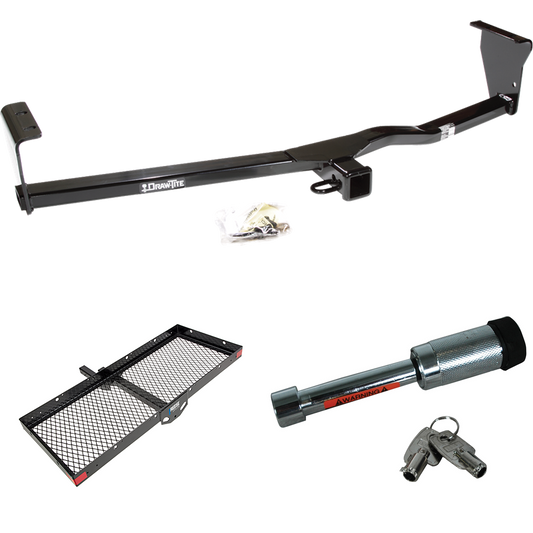 Fits 2011-2013 KIA Sorento Trailer Hitch Tow PKG w/ 48" x 20" Cargo Carrier + Hitch Lock (For Base, w/I4 Engine Models) By Draw-Tite