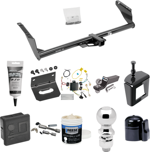 Fits 2015-2020 Toyota Sienna Trailer Hitch Tow PKG w/ 4-Flat Wiring + Starter Kit Ball Mount w/ 2" Drop & 2" Ball + 2-5/16" Ball + Wiring Bracket + Dual Hitch & Coupler Locks + Hitch Cover + Wiring Tester + Ball Lube +Electric Grease + Ball Wrench +