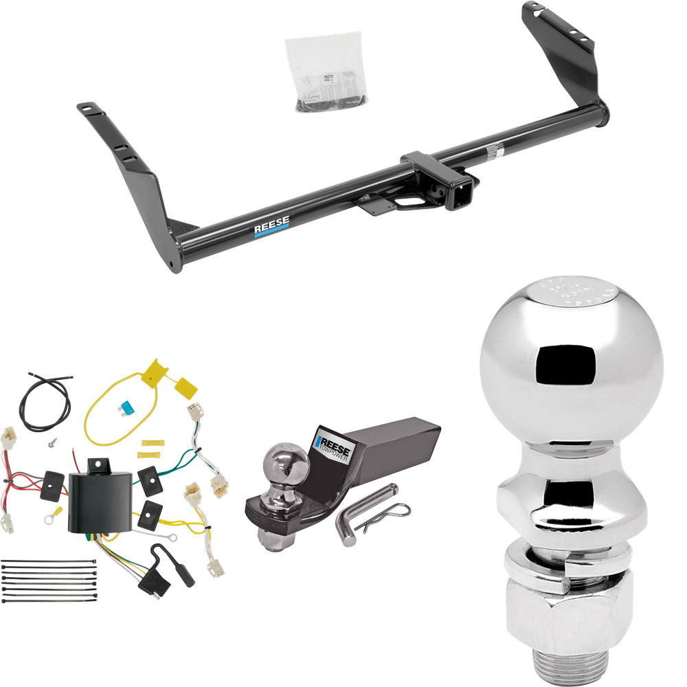 Fits 2015-2020 Toyota Sienna Trailer Hitch Tow PKG w/ 4-Flat Wiring + Starter Kit Ball Mount w/ 2" Drop & 2" Ball + 2-5/16" Ball (Excludes: SE Models) By Reese Towpower