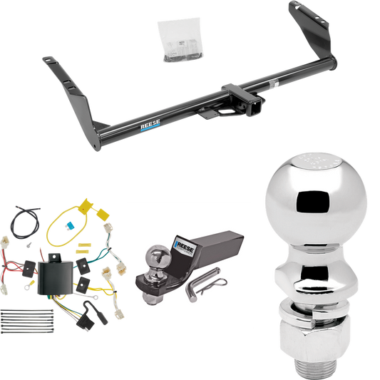 Fits 2015-2020 Toyota Sienna Trailer Hitch Tow PKG w/ 4-Flat Wiring + Starter Kit Ball Mount w/ 2" Drop & 2" Ball + 2-5/16" Ball (Excludes: SE Models) By Reese Towpower