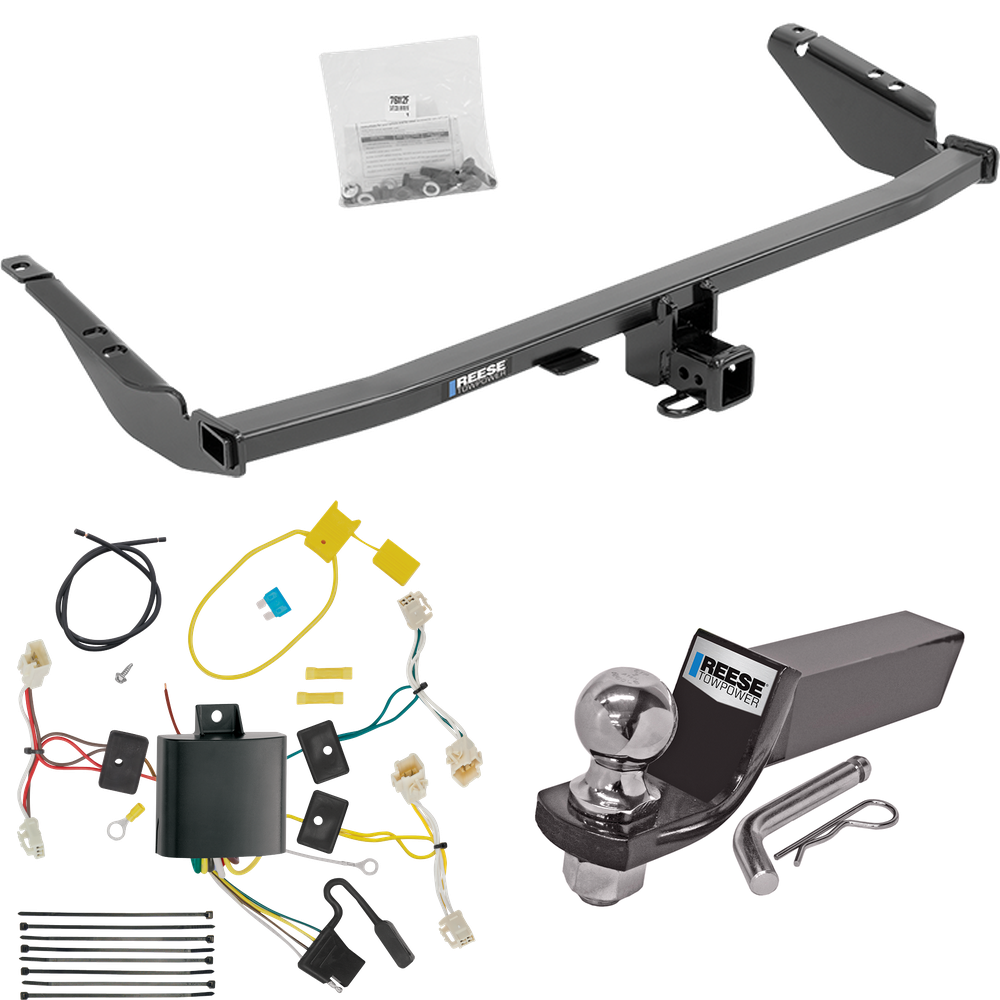 Fits 2015-2020 Toyota Sienna Trailer Hitch Tow PKG w/ 4-Flat Wiring + Starter Kit Ball Mount w/ 2" Drop & 2" Ball (Excludes: SE Models) By Reese Towpower