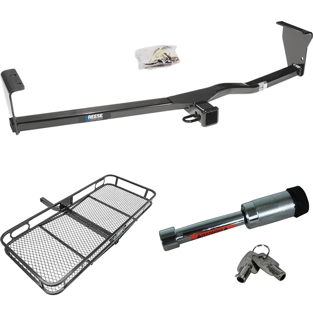 Fits 2011-2013 KIA Sorento Trailer Hitch Tow PKG w/ 60" x 24" Cargo Carrier + Hitch Lock (Excludes: SX, w/V6 Engine & EX, w/V6 Engine, w/Factory Tow Package Models) By Reese Towpower