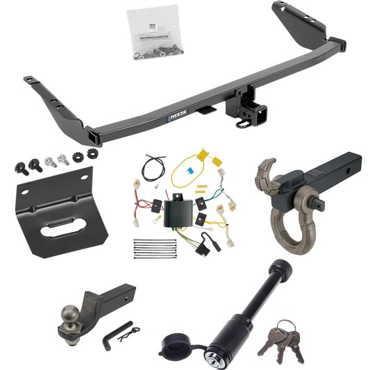 Fits 2015-2020 Toyota Sienna Trailer Hitch Tow PKG w/ 4-Flat Wiring + Interlock Tactical Starter Kit w/ 2" Drop & 2" Ball + Tactical Hook & Shackle Mount + Tactical Dogbone Lock + Wiring Bracket (Excludes: SE Models) By Reese Towpower