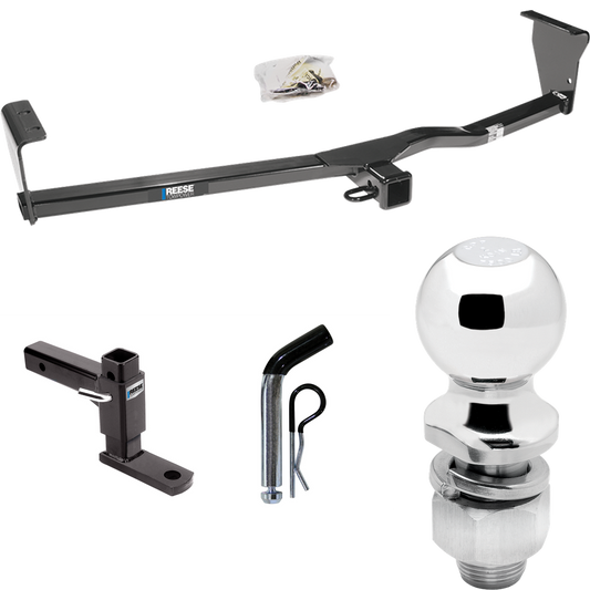 Fits 2010-2012 Hyundai Santa Fe Trailer Hitch Tow PKG w/ Adjustable Drop Rise Ball Mount + Pin/Clip + 2" Ball By Reese Towpower