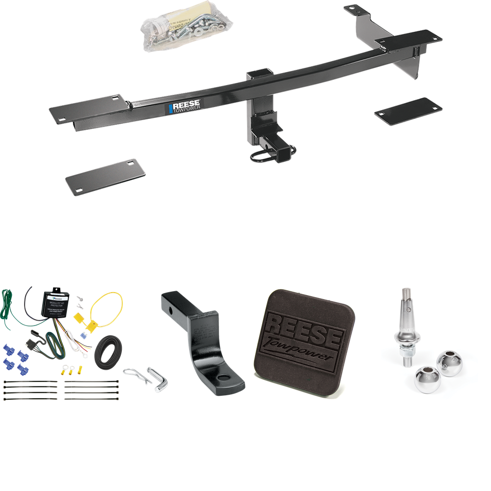 Se adapta al paquete de remolque con enganche para remolque FIAT 500 2012-2019 con arnés de cableado de 4 planos + barra de tracción + bolas intercambiables de 1-7/8" y 2" + cubierta de enganche (excluye: modelos Abarth) de Reese Towpower