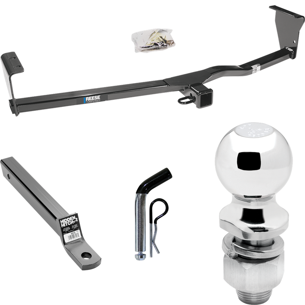 Fits 2010-2012 Hyundai Santa Fe Trailer Hitch Tow PKG w/ Extended 16" Long Ball Mount w/ 2" Drop + Pin/Clip + 2" Ball By Reese Towpower