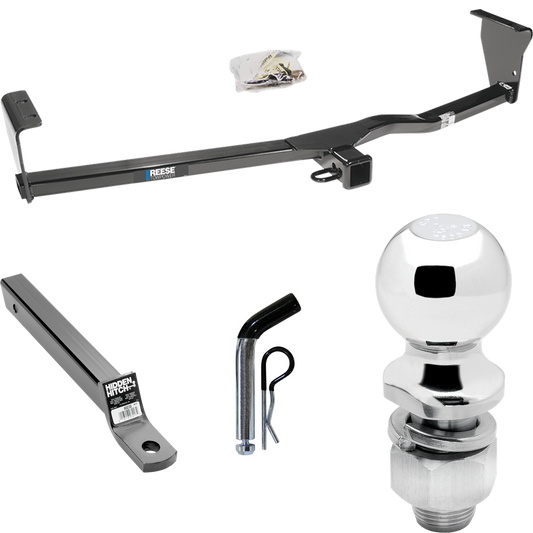 Fits 2010-2012 Hyundai Santa Fe Trailer Hitch Tow PKG w/ Extended 16" Long Ball Mount w/ 2" Drop + Pin/Clip + 2" Ball By Reese Towpower