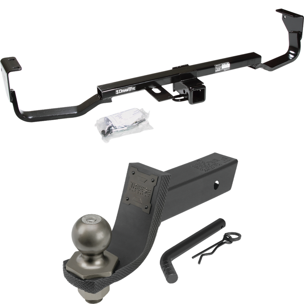 Fits 2007-2009 Hyundai Santa Fe Trailer Hitch Tow PKG + Interlock Tactical Starter Kit w/ 3-1/4" Drop & 2" Ball By Draw-Tite