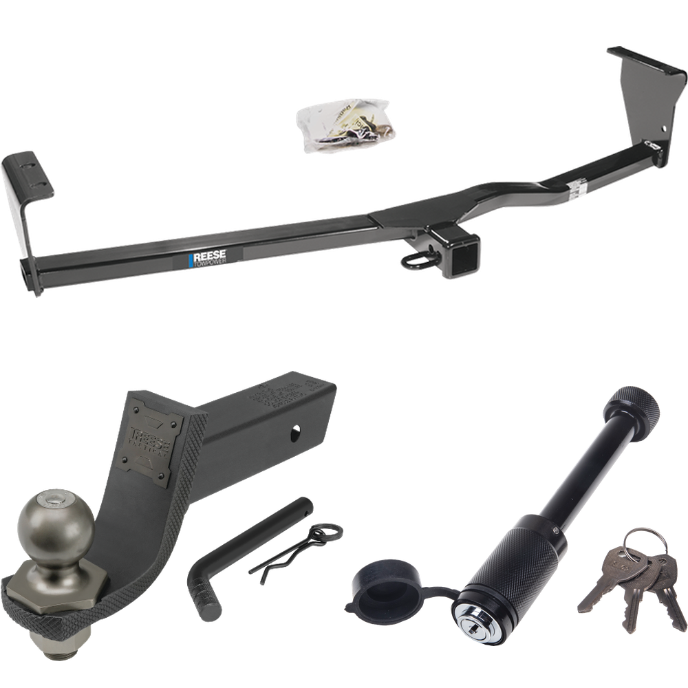 Fits 2010-2012 Hyundai Santa Fe Trailer Hitch Tow PKG + Interlock Tactical Starter Kit w/ 3-1/4" Drop & 2" Ball + Tactical Dogbone Lock By Reese Towpower