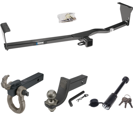 Fits 2010-2012 Hyundai Santa Fe Trailer Hitch Tow PKG + Interlock Tactical Starter Kit w/ 3-1/4" Drop & 2" Ball + Tactical Hook & Shackle Mount + Tactical Dogbone Lock (For w/Factory Tow Package Models) By Reese Towpower