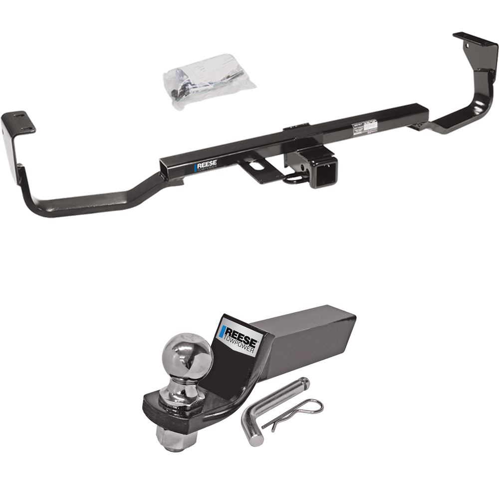 Fits 2007-2009 Hyundai Santa Fe Trailer Hitch Tow PKG w/ Starter Kit Ball Mount w/ 2" Drop & 2" Ball By Reese Towpower