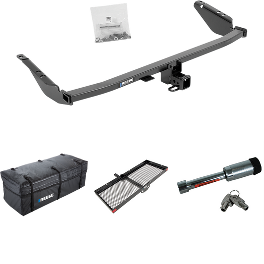 Fits 2011-2014 Toyota Sienna Trailer Hitch Tow PKG w/ 48" x 20" Cargo Carrier + Cargo Bag + Hitch Lock By Reese Towpower