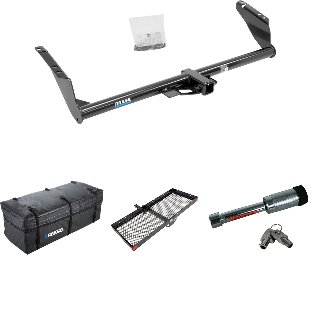 Fits 2004-2014 Toyota Sienna Trailer Hitch Tow PKG w/ 48" x 20" Cargo Carrier + Cargo Bag + Hitch Lock By Reese Towpower