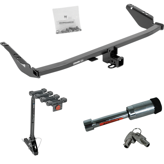 Fits 2015-2020 Toyota Sienna Trailer Hitch Tow PKG w/ 4 Bike Carrier Rack + Hitch Lock (Excludes: SE Models) By Draw-Tite