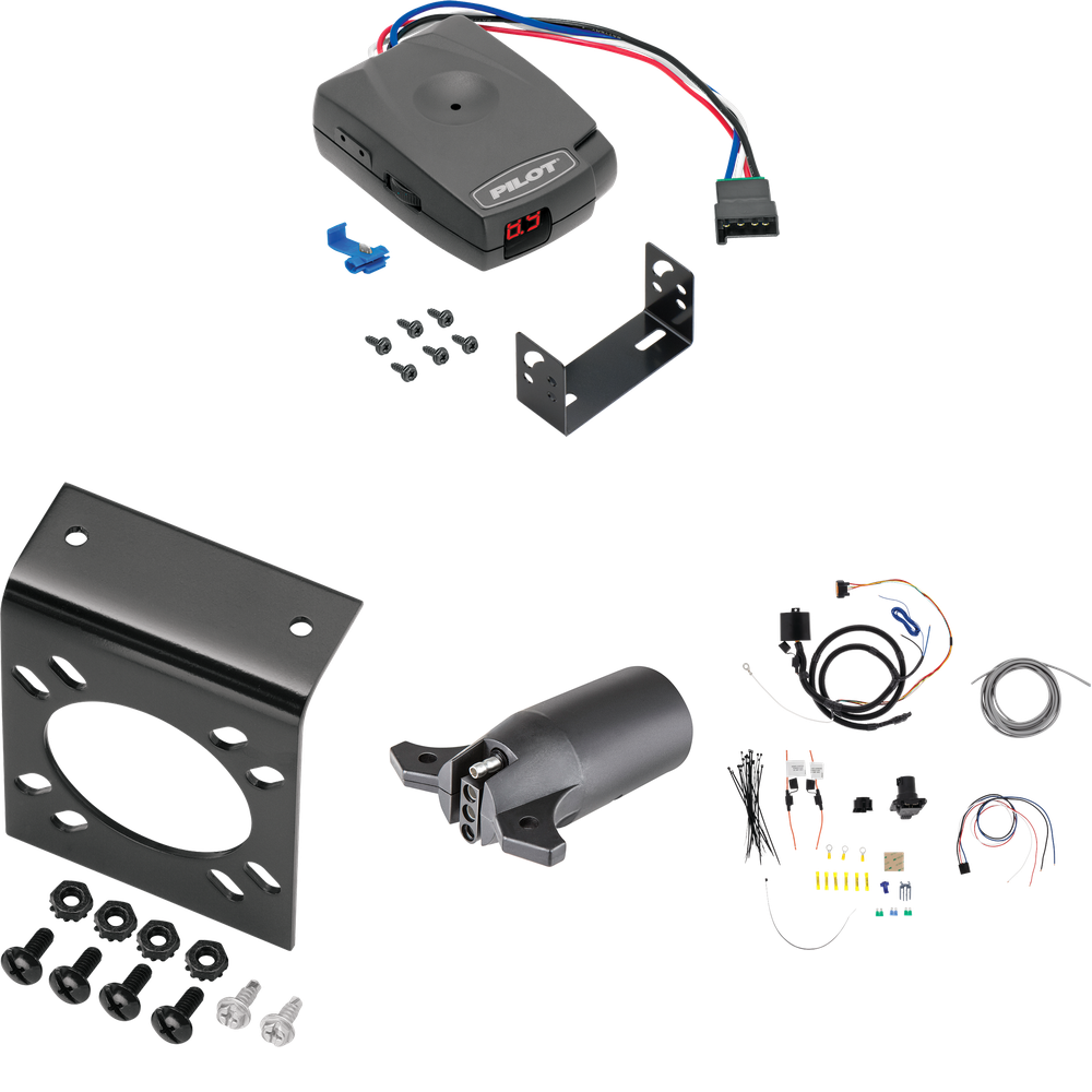 Fits 2019-2023 Hyundai Santa Fe 7-Way RV Wiring + Pro Series Pilot Brake Control + 7-Way to 4-Way Adapter By Tekonsha