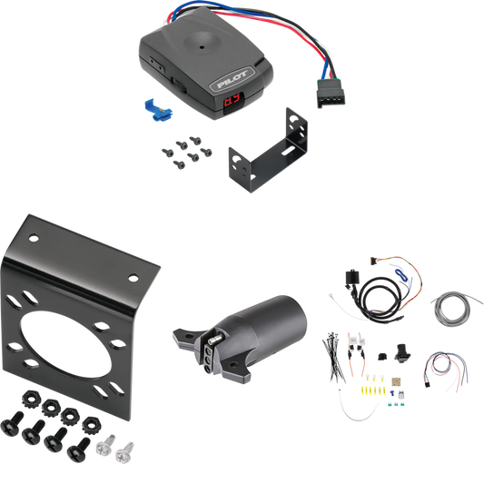 Fits 2019-2023 Hyundai Santa Fe 7-Way RV Wiring + Pro Series Pilot Brake Control + 7-Way to 4-Way Adapter By Tekonsha