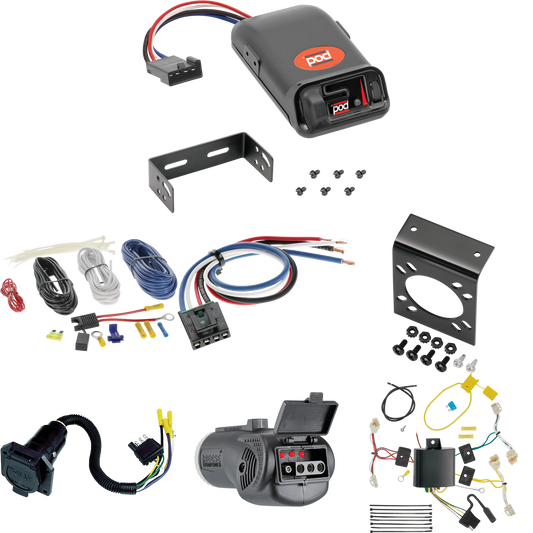 Fits 2015-2020 Toyota Sienna 7-Way RV Wiring + Pro Series POD Brake Control + Generic BC Wiring Adapter + 2 in 1 Tester & 7-Way to 4-Way Adapter (Excludes: SE Models) By Tekonsha