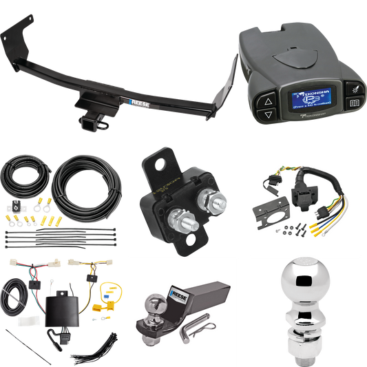 Fits 2019-2023 Toyota RAV4 Trailer Hitch Tow PKG w/ Tekonsha Prodigy P3 Brake Control + 7-Way RV Wiring + 2" & 2-5/16" Ball & Drop Mount By Reese Towpower