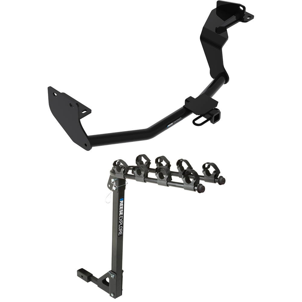 Fits 2016-2020 KIA Sorento Trailer Hitch Tow PKG w/ 4 Bike Carrier Rack (For w/V6 Engine Models) By Reese Towpower