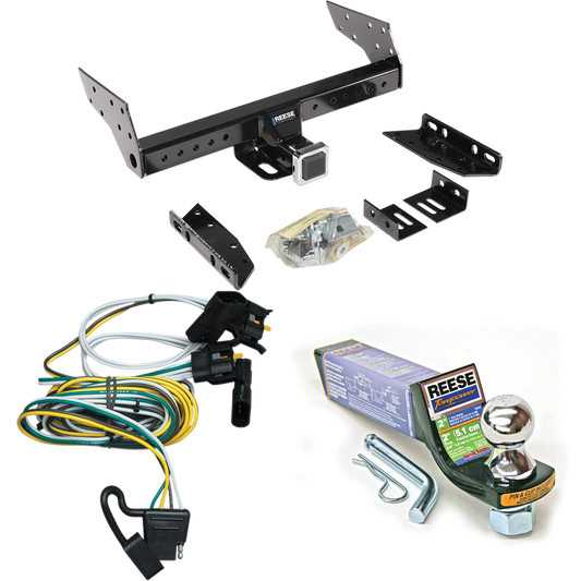 Se adapta al paquete de enganche de remolque Ford Aerostar 1997-1997 con cableado plano de 4 + kit de montaje de bola de inicio con caída de 2" y bola de 1-7/8" (para modelos de cuerpo extendido) de Reese Towpower