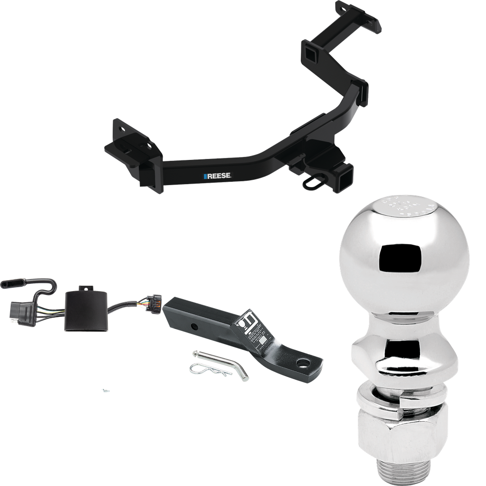 Se adapta al paquete de enganche de remolque Hyundai Santa Fe 2021-2023 con cableado plano de 4 + soporte de bola con caída de 2" + bola de 2-5/16" de Reese Towpower