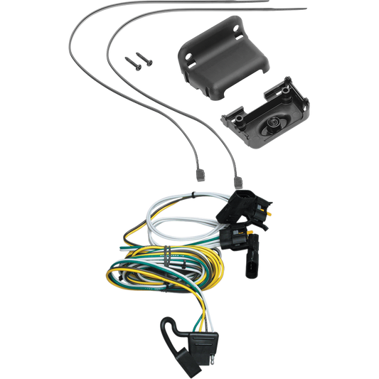 Fits 1995-2000 Ford E-350 Econoline 4-Flat Vehicle End Trailer Wiring Harness + Wiring Bracket By Tekonsha