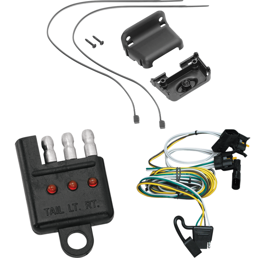 Se adapta al arnés de cableado del remolque del extremo del vehículo de 4 planos Mercury Mountaineer 2002-2003 + soporte de cableado + probador de cableado de Tekonsha