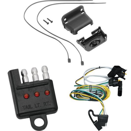 Se adapta al arnés de cableado del remolque del extremo del vehículo de 4 planos Mercury Mountaineer 2002-2003 + soporte de cableado + probador de cableado de Tekonsha