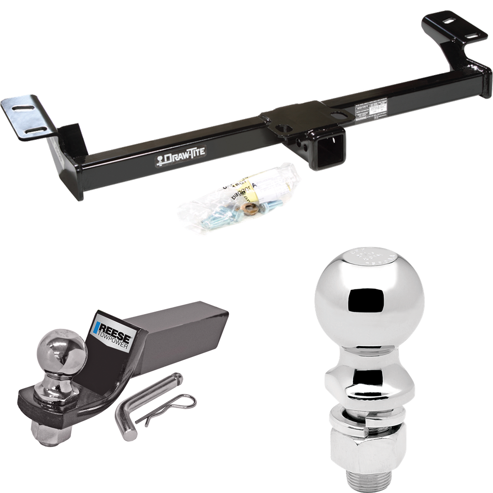 Fits 1996-2005 Toyota RAV4 Trailer Hitch Tow PKG w/ Starter Kit Ball Mount w/ 2" Drop & 2" Ball + 2-5/16" Ball By Draw-Tite