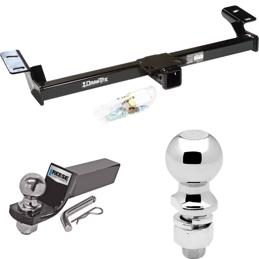 Fits 1996-2005 Toyota RAV4 Trailer Hitch Tow PKG w/ Starter Kit Ball Mount w/ 2" Drop & 2" Ball + 2-5/16" Ball By Draw-Tite