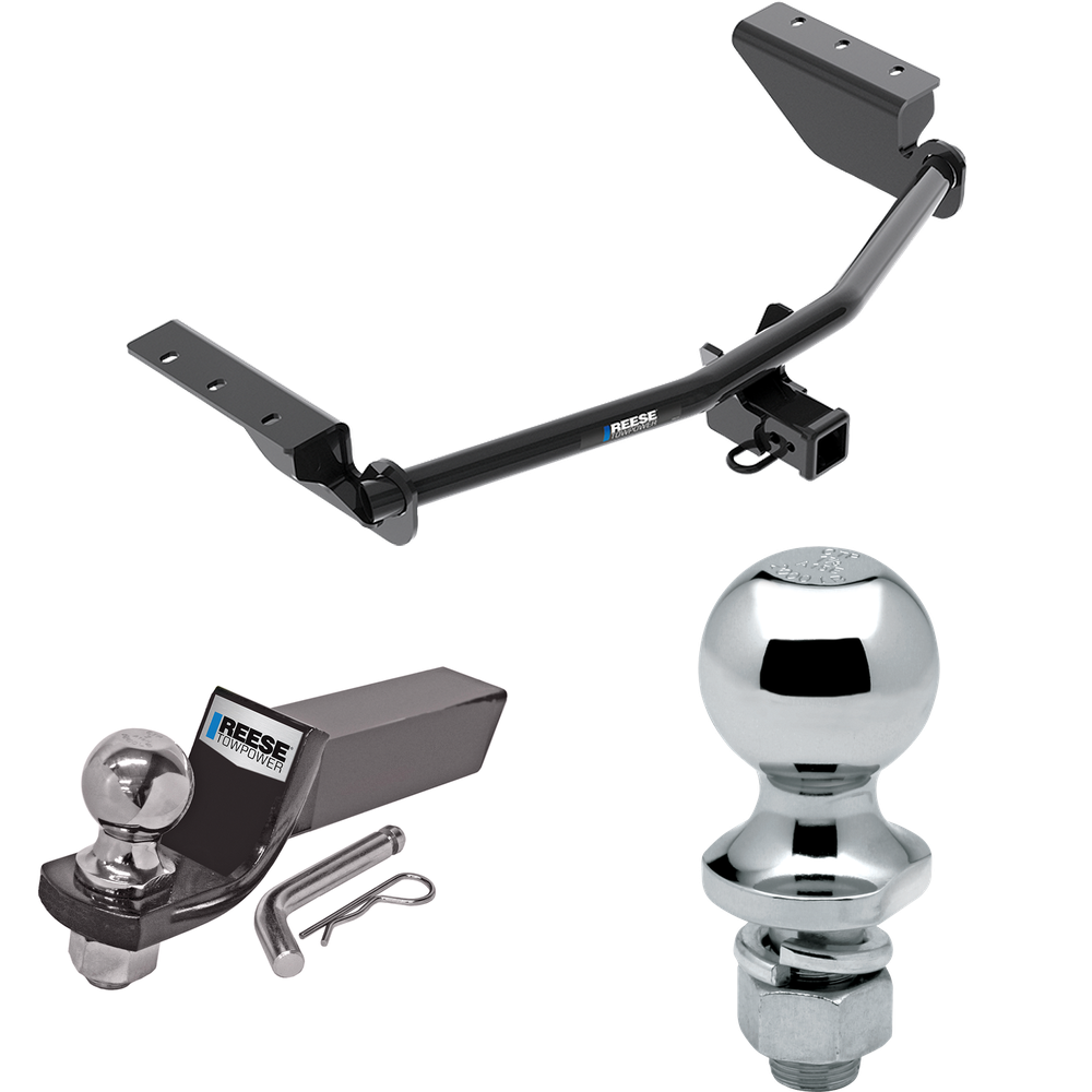 Fits 2013-2018 Toyota RAV4 Trailer Hitch Tow PKG w/ Starter Kit Ball Mount w/ 2" Drop & 2" Ball + 1-7/8" Ball By Reese Towpower